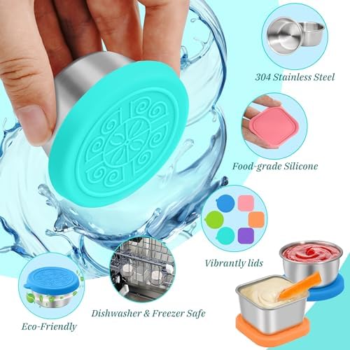 LIEMAND 6PCS Salad Dressing Container to Go, Leakproof Reusable