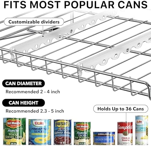 Simple Houseware 3-Tier Stackable Can Organizer Rack Hold 36 Cans, Chrome