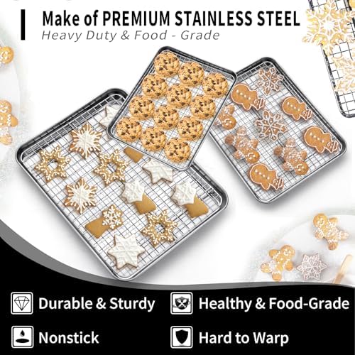CEKEE Baking Sheet with Wire Rack Set of 6
