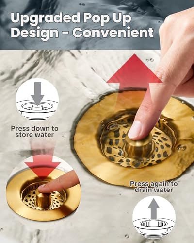 ARCORA Kitchen Sink Drain Strainer, 3 in 1, 3-1/2 Inch