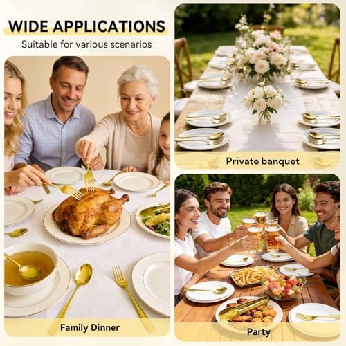 Artcochan 12 PCS Gold Serving Utensils, Stainless Steel Set Includes