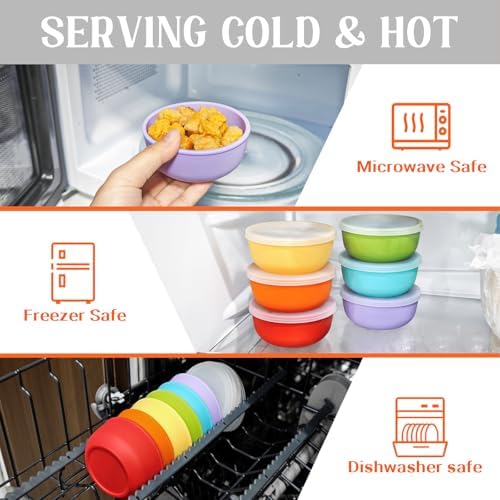 Webake 3.5" Silicone Pinch Bowls for Cooking Prep, 4oz Small Dipping