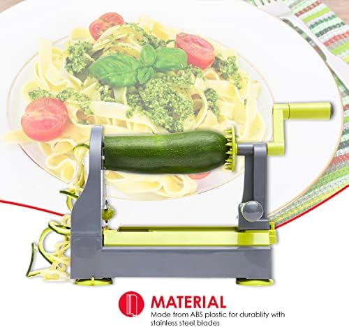 Home Basics 4-Function Tabletop Spiralizer, Green
