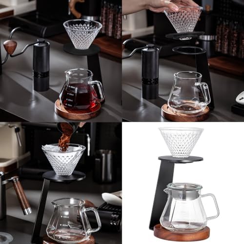 Stylish Coffee Dripper Set with Metal Stand for Pouring Over