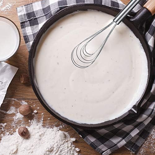 Patelai 2 Pcs Flat Whisk Set Stainless Steel 8" and 10" Flat Wire Egg