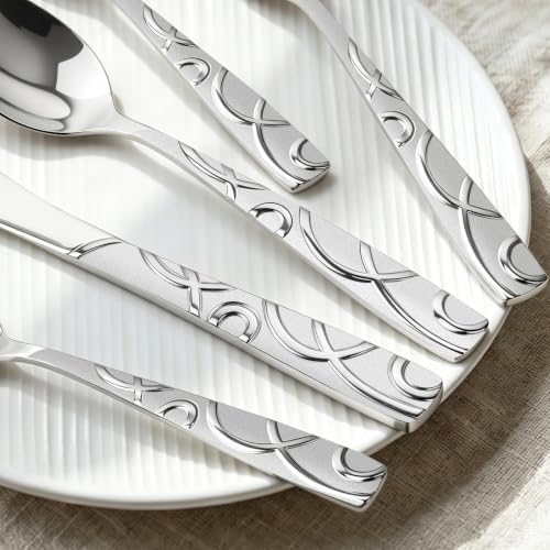 Silverware Set for 4, 20 Piece Stainless Steel Flatware Cutlery Set