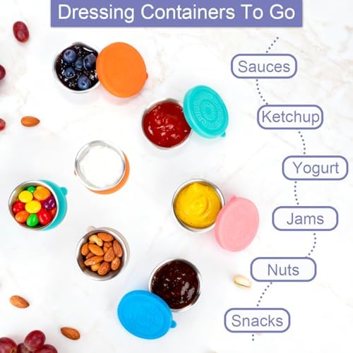 10Pack 1.6 Oz Salad Dressing Containers To Go, Sauce Container with