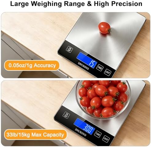 Food Scale, 33lb Digital Kitchen Scale for Cooking Baking