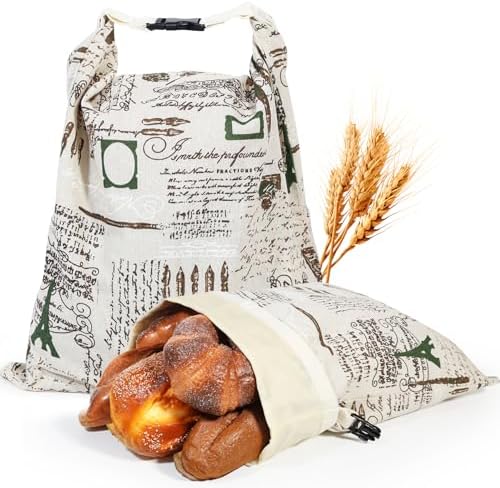 CHENGLIN Large Reusable Beeswax Cotton Bread Bags