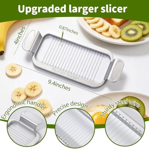 Large Butter Cutter Banana Slicer, Heavy Duty Aluminum & Stainless