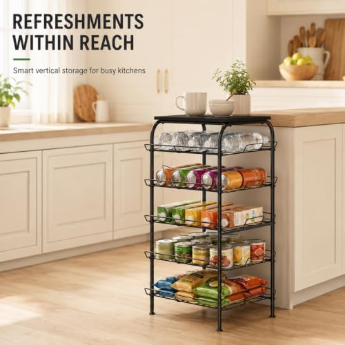 Vrisa 5 Tier Water Bottle Storage Rack Vertical Freestanding Bottled