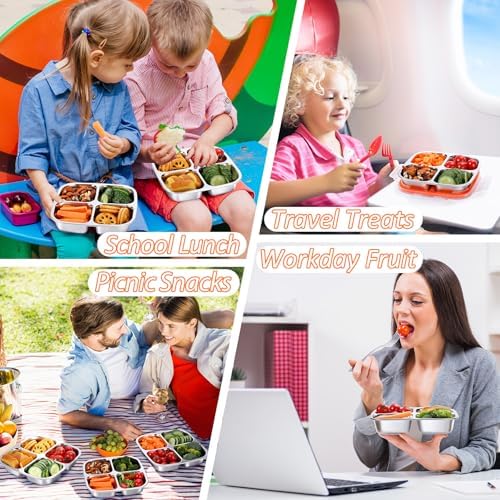 3-Pack Stainless Steel Snack Containers & Kids Lunch Boxes, 20 oz Each