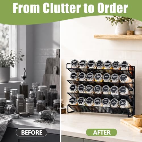 UVIAHOMI Magnetic Spice Rack for Refrigerator with 28 Spice Jars