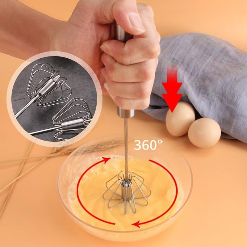Stainless Steel Semi-Automatic Whisk, 2026 New Stainless Steel Egg