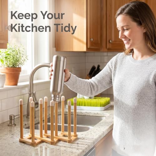 Bamboo Retractable Bottle Drying Rack Cup Dish Drying Racks,Sports