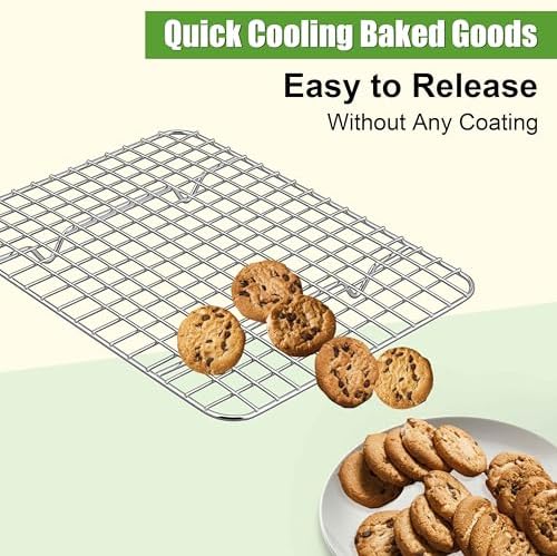 Homikit Stainless Steel Cooling Rack Set for Quarter Sheet Pan, 12x9