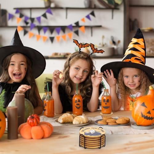 6Pcs Horror Movie Character Spooky Coasters Gift Set with Holder