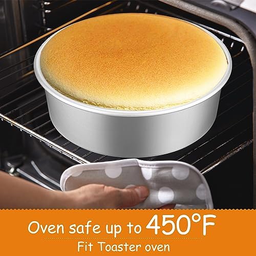 Mumufy 9 Pcs Aluminum Round Cake Pan Set, Non Stick, 6, 8, 10 Inch
