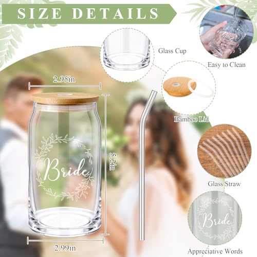 Layhit 10 Pcs Bridesmaid Gifts Bridesmaid Proposal Cups with Lid and