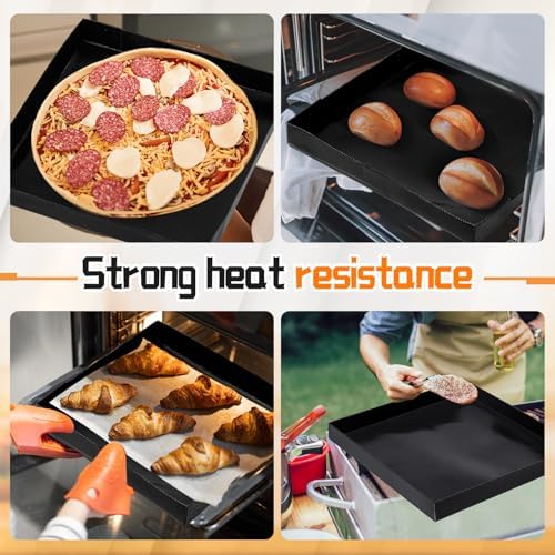 Teenyyou 2 Pcs 11'' x 11'' x 1'' PTFE Solid Nonstick Oven Basket Trays