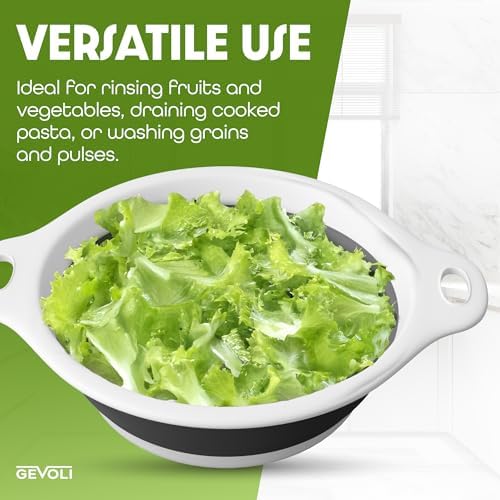 Gevoli Collapsible Colander Strainer, Includes Over-sink Countertop