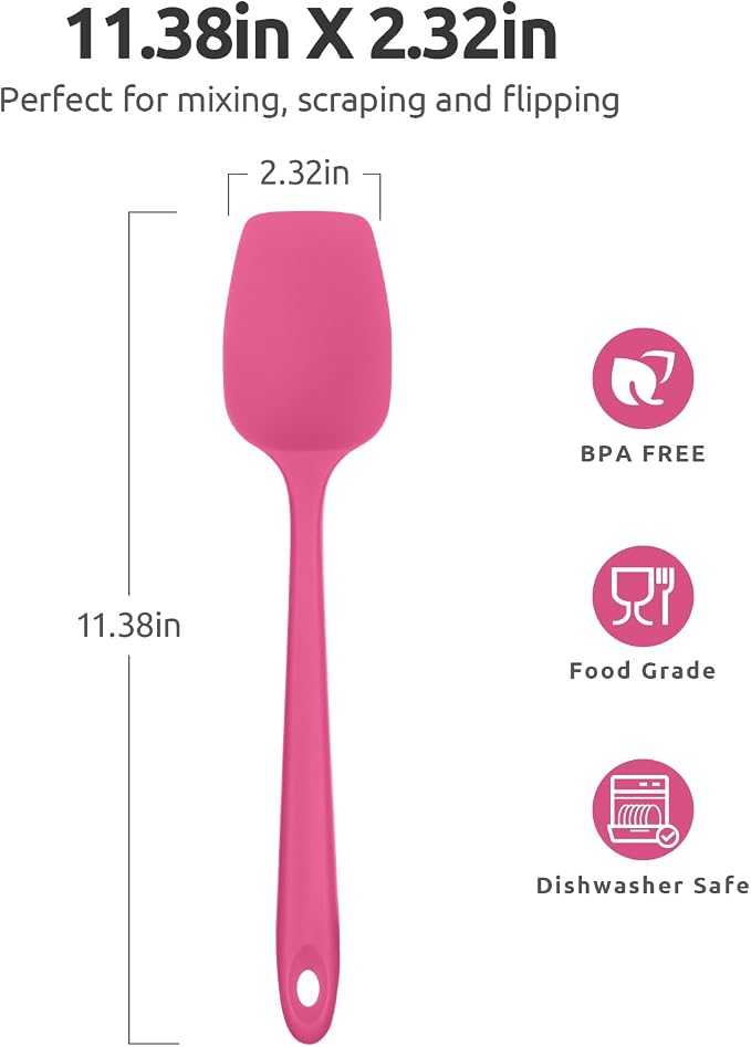Heat Resistant Silicone Spoon Spatula: U-Taste 600ºF High Heat Flexible 11.38in - Image 2