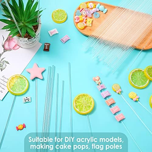 120 Pcs Clear Acrylic Sticks, 12 Inch for Cake Pops