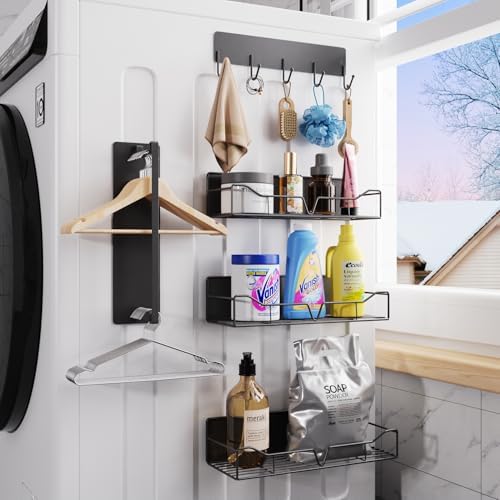 5 Pack Magnetic Shelves for Washing Machine, Black