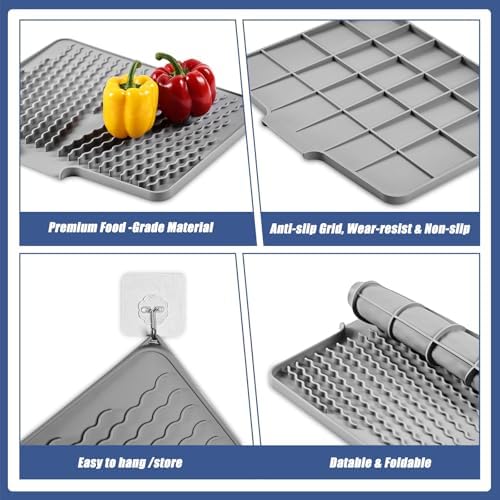 Silicone Dish Drying Mat for Kitchen Counter