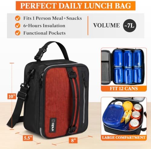 opux Insulated Soft Lunch Bag, Red