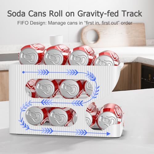 Sotfamily FIFO Soda Can Organizer for Pantry or Fridge, Holds 24 Cans