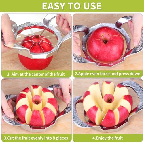LIIGEMI Stainless Steel Apple Slicer,8 Blade Apple Corer and Cutter