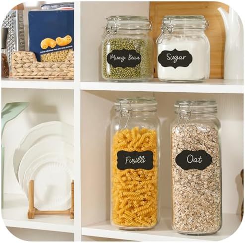 VITEVER [Taller] 92oz Glass Jars with Airtight Lid, Large Glass Food
