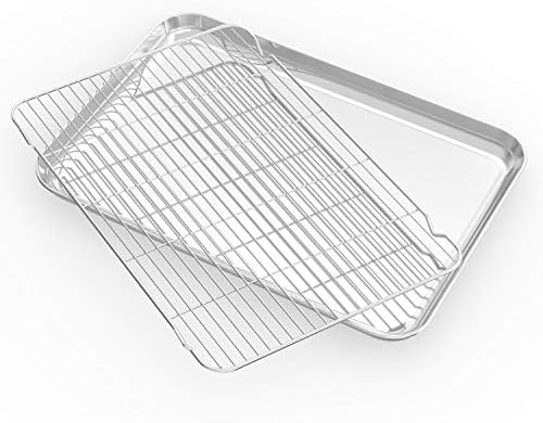 Baking Sheet with Cooling Rack and Silicone Baking Mat, 20 Inch