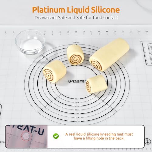 U-Taste Silicone Pastry Mat, 28 x 20 Inch, Transparent