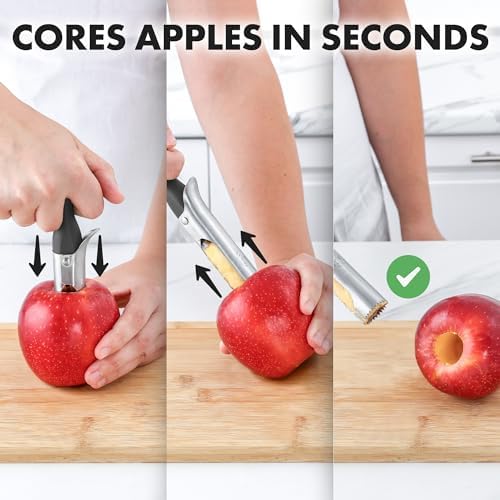 Zulay Kitchen Stainless Steel Apple Corer Tool - Charcoal