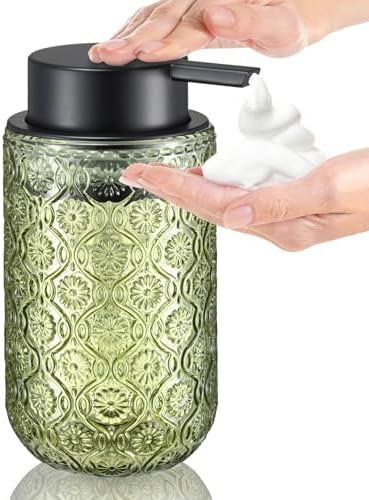 Green Glass Foaming Hand Soap Dispenser