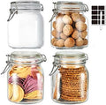 32oz Glass Food Storage Jars with Airtight Clamp Lids,Set of 4