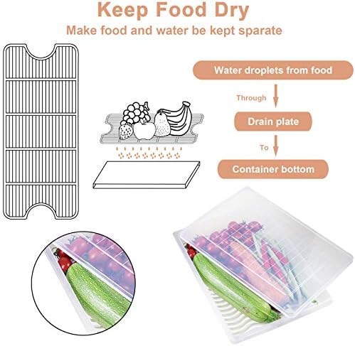 4PCS Food Storage Container, Plastic Food Containers Large