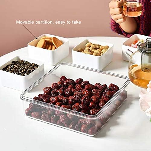 Snackle Box Container, 4 Compartment Snack Containers Veggie Tray with