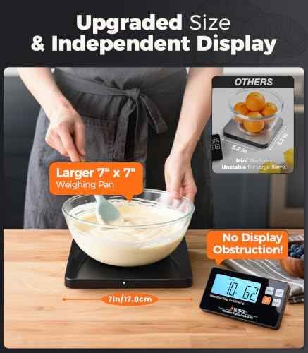 Atogou Wireless Kitchen Scale, 22lb/10kg Food Scale with Detachable