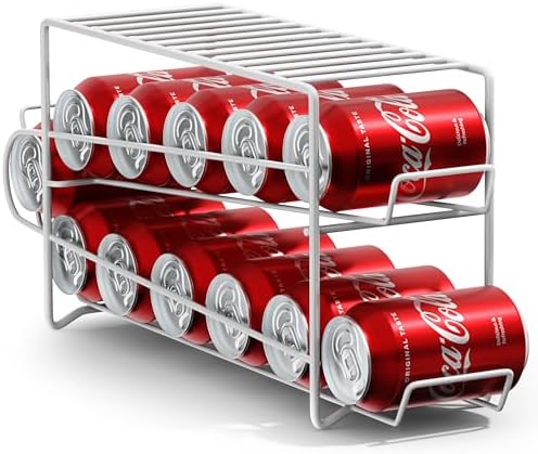 Sorbus Soda Can Dispenser Rack, 12 Cans, White