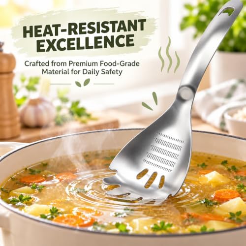 5-in-1 Stainless Steel Cooking Spoon, Multifunctional Stainless Steel