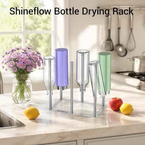 Shineflow Water Bottle Drying Rack, Stainless Steel Rack for Water