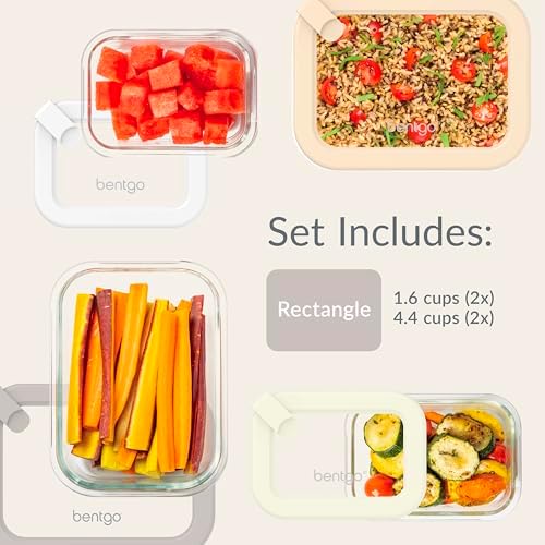 Bentgo Signature Glass Food Storage Containers, 8 Piece Set