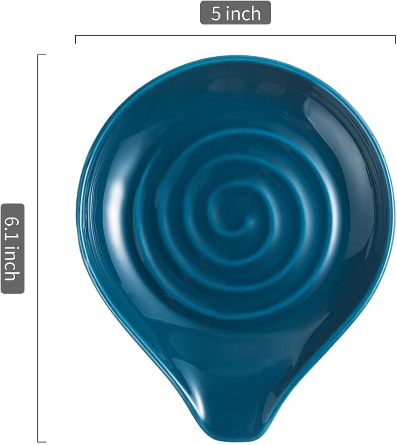 LAUCHUH Spoon Rest for Stove Top, Ceramic Spoon Holder for Kitchen Counter - Image 3