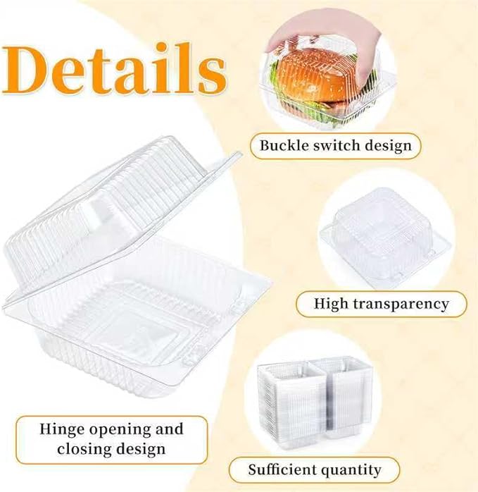 Evnlo 50 Count Clear Plastic Containers - Image 4