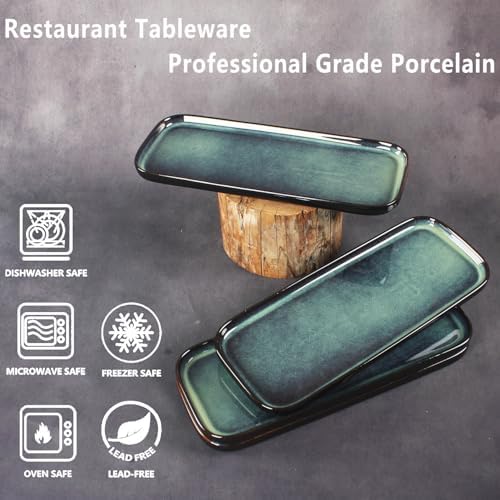 Ceramic Rectangular Plates, Large Cookie Trays, Set of 4