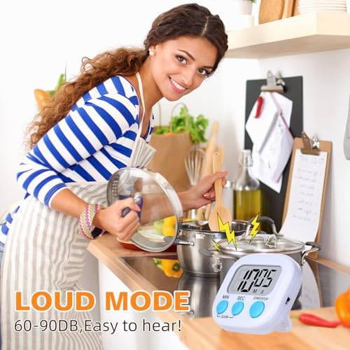 12 Pack Digital Kitchen Timers, Magnetic Countdown Timer