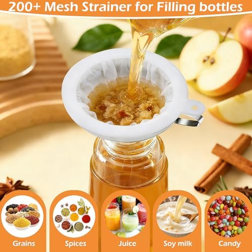 6 Pack Stainless Steel Canning Funnel for Filling Mason Jar with Mesh
